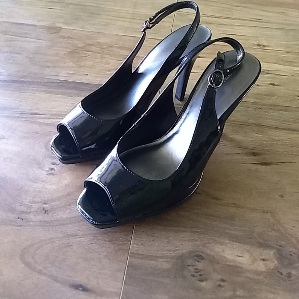 Black Peep Toe Heels